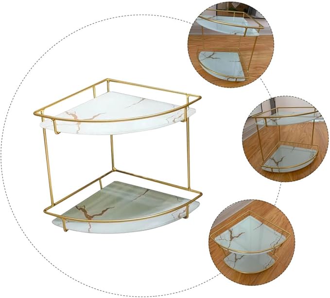 Happyyami Bathroom Organizers Storage Corner Shelf Makeup Organizer for Vanity Storage Rack Corner Rack for Bathroom