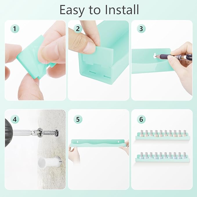 Nail Polish Wall Rack, 6-Shelf 15-Inch Light Green Acrylic Nail Polish Shelves with Removable Ends – Multi-Purpose Shelf for Essential Oils, Cosmetics Storage and Display for Salons and Bathrooms