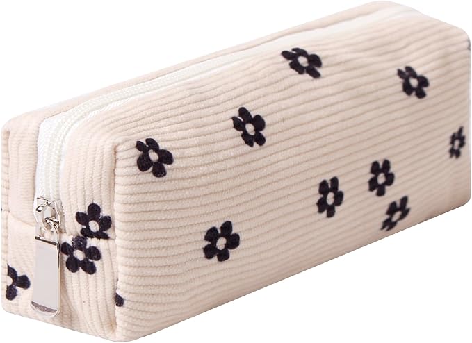 Pencil Case Lightweight Aesthetic Pen Case Office College School Storage Bag Pouch Holder Box Organizer Makeup Pouch Cosmetic Bag for Girls Boys Kids (Flowers-Plum blossom)