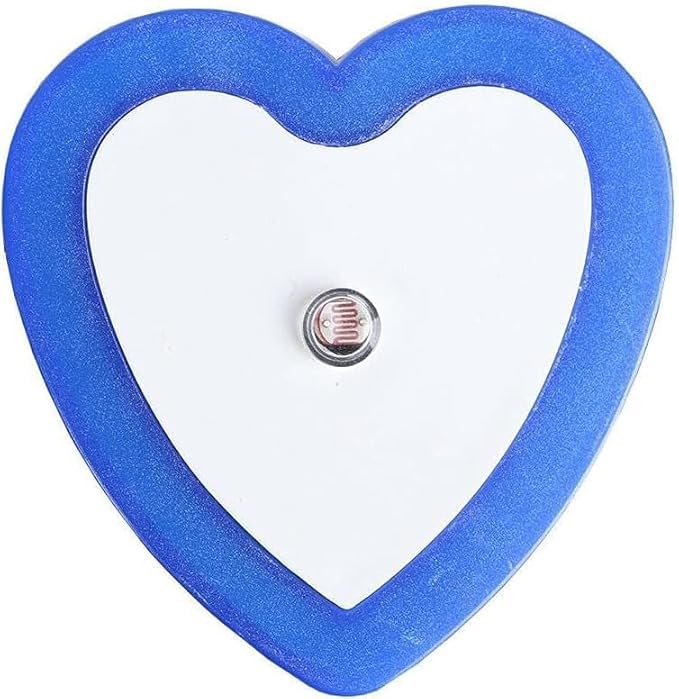 Heart Shaped LED Night Light, 0.5W Plug-in Auto Sensor Control, Wall Light for Bedroom Hallway, Night Lights Heart Decor for Valentine's Day Gifts, Wedding, Party, Room Decor (Blue)