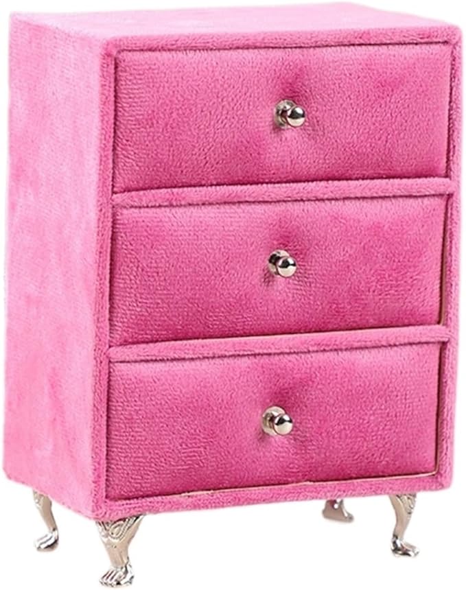 Makeup Organizer Miniature Furniture Shaped Gray Jewelry Organizer Earrings Necklace Ring Organizer Jewelry Makeup Mirror Ring Organizer Storage Box (Color : Pink, Size : J)