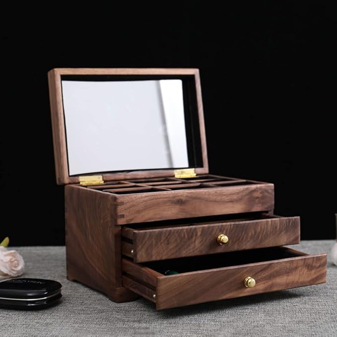 Makeup Organizers Jewelry Box Multilayer Drawer Jewelry Box Retro Chinese Storage Box Ring Earring Necklace Bracelet Storage Box 9.44 inches Jewelry Case