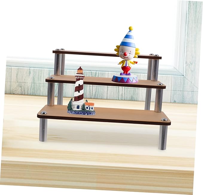 Wooden Figurine Display Stand 3-tier Makeup Organizer Fragrance Stand for Vanities