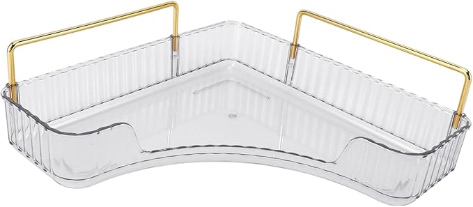 2-Tier Corner Bathroom Counter Organizer, Countertop Perfume Tray and Vanity Organizer, Makeup Cosmetic Storage, Skincare Storage Tray for Vanity Organizer, Corner Storage Organizers(#1)
