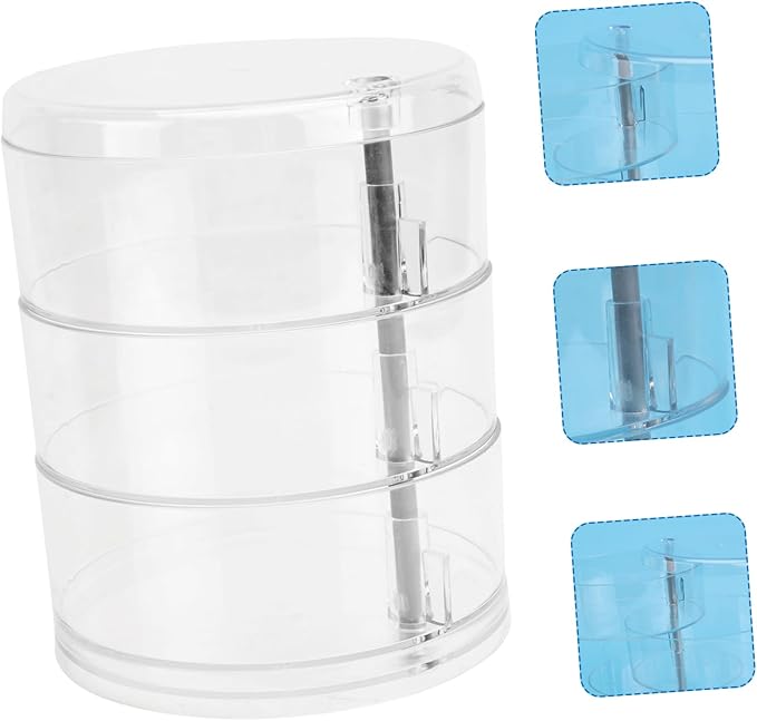 LIFKOME Simple Jewelry Holder Rotating Storage Box Capacity Desktop Organizer Makeup Box