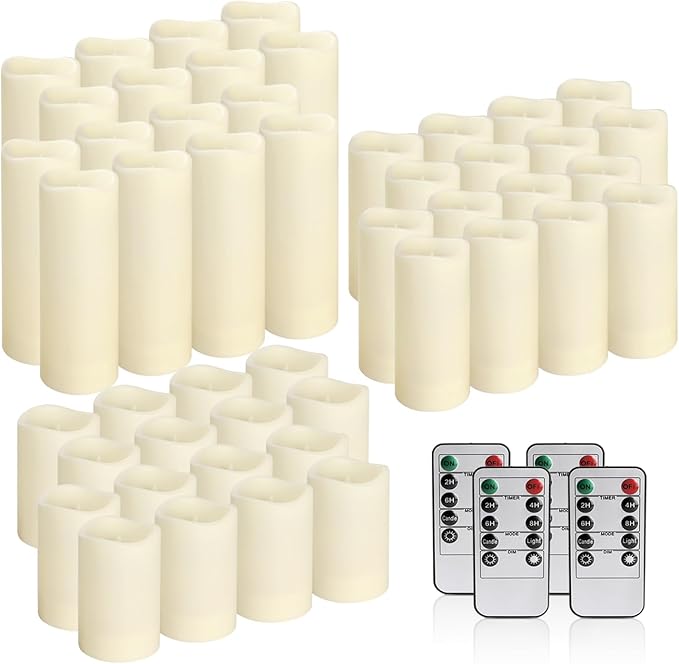 LED Candles 48Pack,Flickering Flameless Design,Operated by Remote with Timer FunctionGreat for Aniversary,Halloween and Christmas