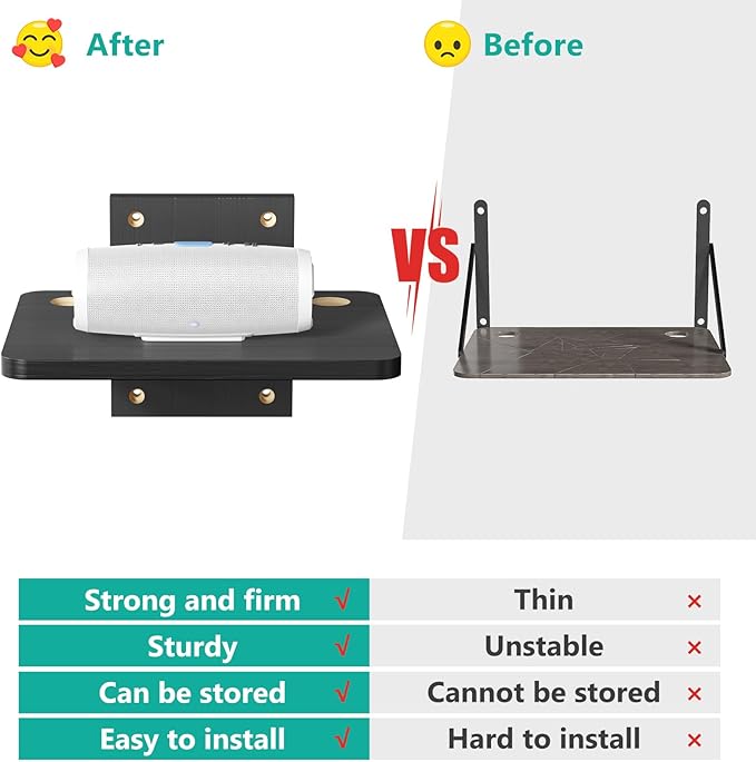 WALI Floating TV Shelf, 1 Tier Projector Shelf for DVD Players, Routers, Game Consoles, Cable Boxes, Living Room Decor Accessories, Wall Mount Shelves Holds Up to 22lbs (CS201NB), 1-Shelf, Black