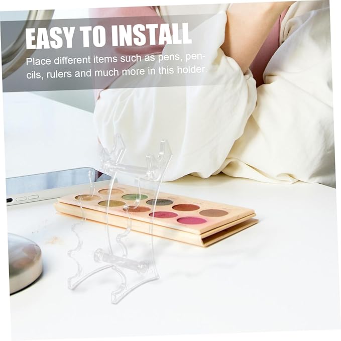 Homoyoyo 2Pcs Acrylic Pen Holder Organizer - 6-Slot Vertical Display Stand for Makeup Brushes and Stationery