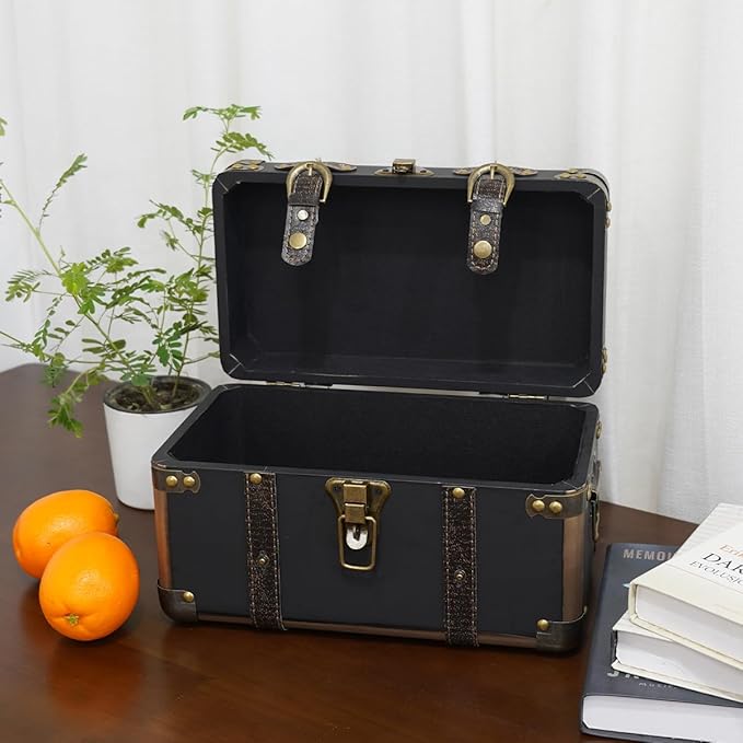 Decorative Storage Box - Antique Wooden Manual Box with Cover, Gift & Home Decor (13.38 * 7.87 * 7.87 inch)