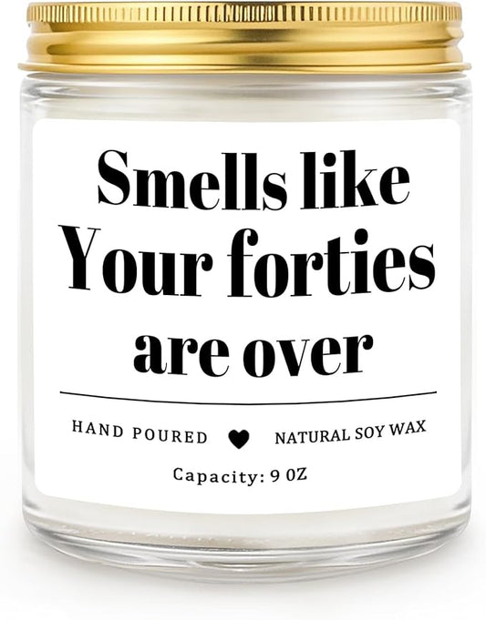 Homsolver 50th Birthday Gifts for Her Him, 9OZ Lavender Scent Birthday Candles with 50+ Hours Burn Time, Unique Handmade 50th Birthday Decorations for Women, Men, Friend, Sister, Wife, Husband