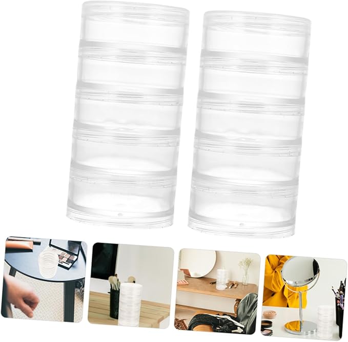 Alipis 4pcs Clear Storage Containers Lid Stackable Organizing Boxes for Beads Jewelry Makeup Lightweight for Home Office Use