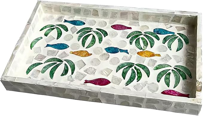 Decor Serving Trays for Coffee Table Ottoman Tray for Living Room Kitchen Serving Tray Bar Trays for Liquor Display Decorative Trays for Home Decor Dreakfast in Bed Tray