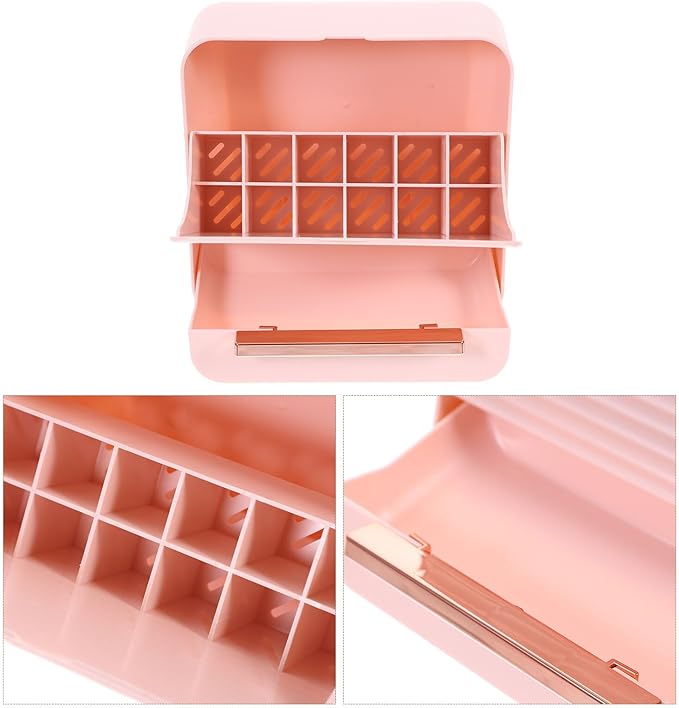 Toyvian Large Pink Makeup Organizer Drawer Tray, Lipstick and Jewelry Storage Box with Compartments, Multi-functional Vanity Storage for Cosmetics and Trinkets