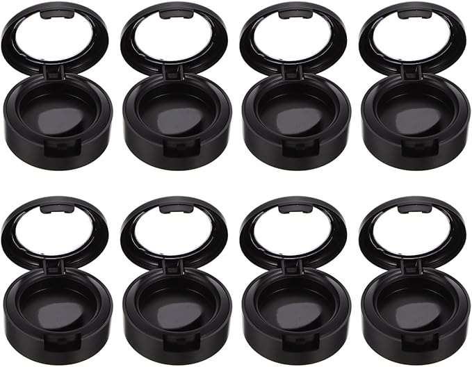 POPETPOP Monochrome Eyeshadow Storage Box Compact Single Color Eyeshadow Case 1.49X1.49X0.74In 8-Pack Makeup Organizer Holder with Secure Seal for Travel and Home