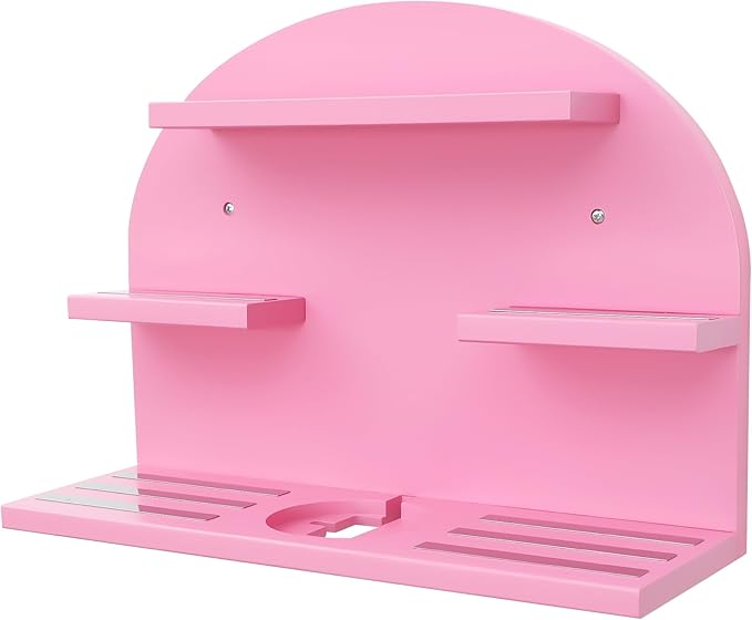 For Tonies Figures Shelf Magnetic,for Tonie box Wall Shelves,for Tonies Characters Organizer,Audio Toy Storage (Holds 45 Figurine),Compatible Charging Station for Kid's Room,Pine,Arch,Large,(Pink)