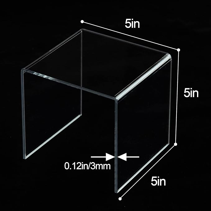Acylic Riser Square Display Stand For Cupcakes, Arts and Crafts (Clear, 8P-5INCH)