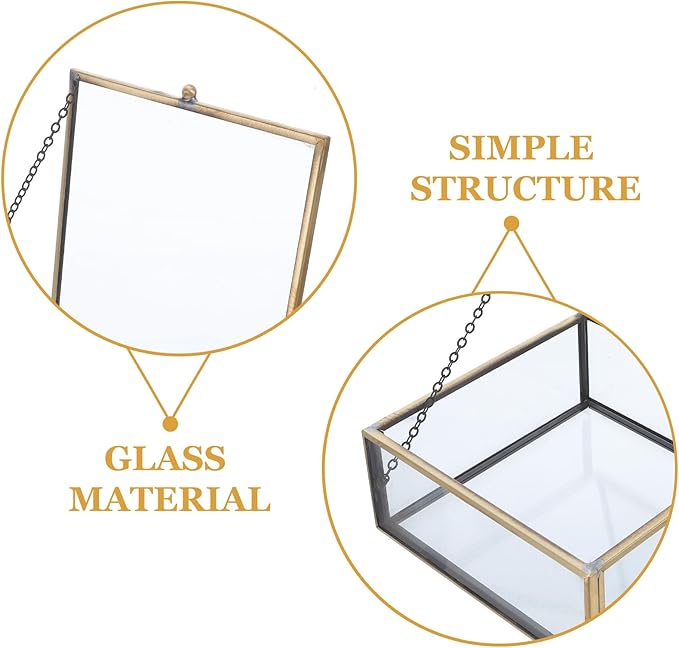 Abaodam Vintage Glass Jewelry Box with Lid, Trinket Storage Case, Dustproof Makeup and Ring Organizer for Women, 3.93 X 3.93 X 1.77 Inches, Decorative Keepsake Chest for Dresser