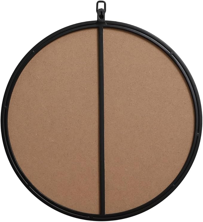 Focus 18x18 Round Wall Mirror, for Bathroom Bedroom Entryway, Black