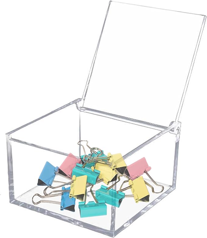 KissYou Acrylic Box with Lid Clear Hinged Lid Box Acrylic Storage Contanier Coffee Pod Holder Organizers Accessories Graduation Party Decoration
