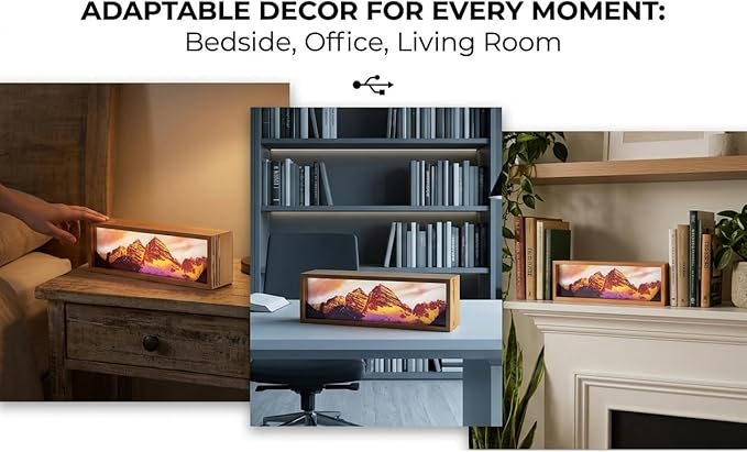 Maroon Bells Mountain Led Light Box 3 Layers of Acrylic Light Box - Handmade Table Lamp for Room Decor - National Park Travel Signs Travel Gift