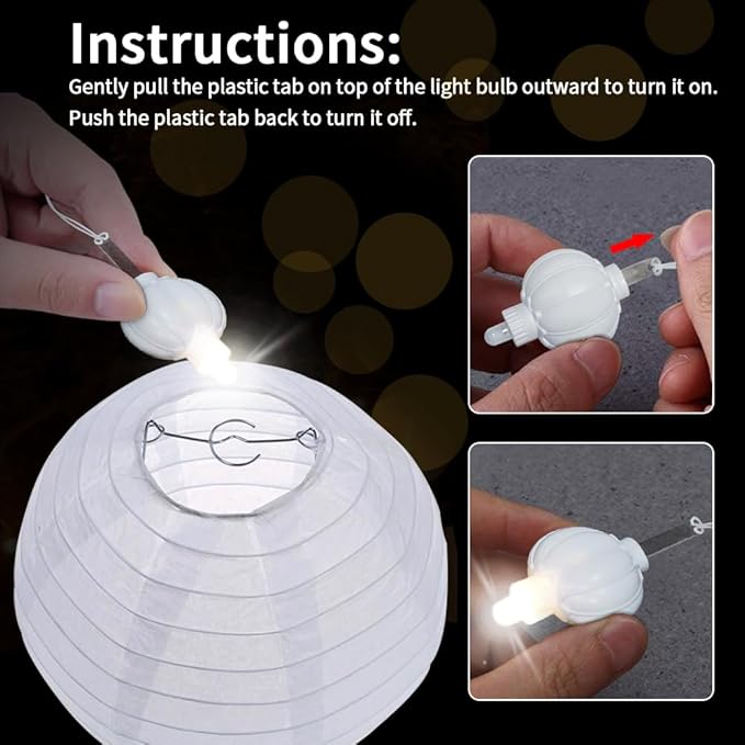 24PCS Mini Led Lights, Led Balloons Light for Paper Lanterns, Easter Eggs, Birthday Party, Wedding, Halloween, Christmas Decoration, Last 36 Hours- White