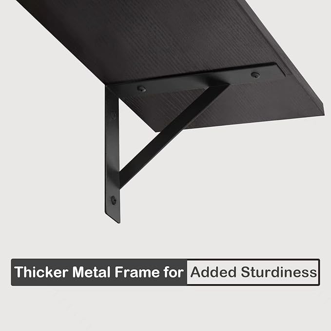 DINZI LVJ Long Wall Shelves, 23.6 Inch Wall Mounted Shelves Set of 2, Easy-to-Install, Storage Ledges with Sturdy Metal Brackets for Living Room, Bathroom, Bedroom, Kitchen, Espresso