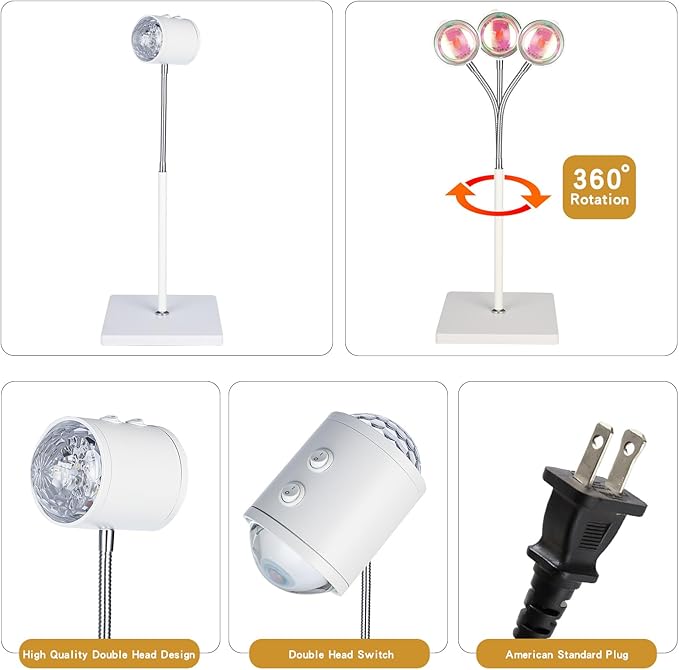 Sunset Lamp Projector Led Lights 3D Ocean Wave with Remote, 16 Colors Night Light 720° Rotation & Four Mode with American Standard Plug, Modern Floor Stand Night Light for Bedroom (White)