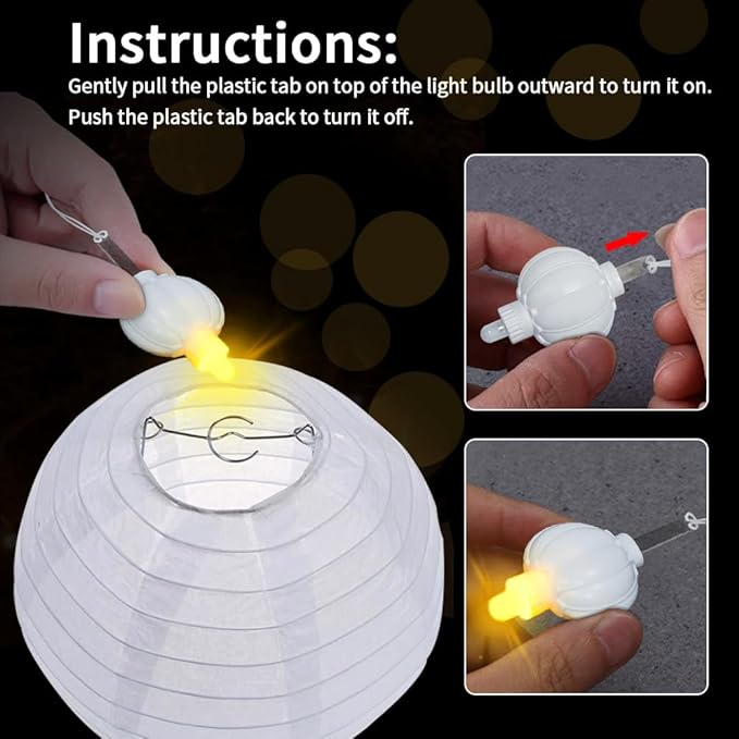 24PCS Mini LED Lights for Paper Lanterns, Balloons, Easter Eggs, Birthday Party, Wedding, Halloween, Christmas Decoration, Warm White, Last 36 Hours, Waterproof, Indoor Outdoor Use