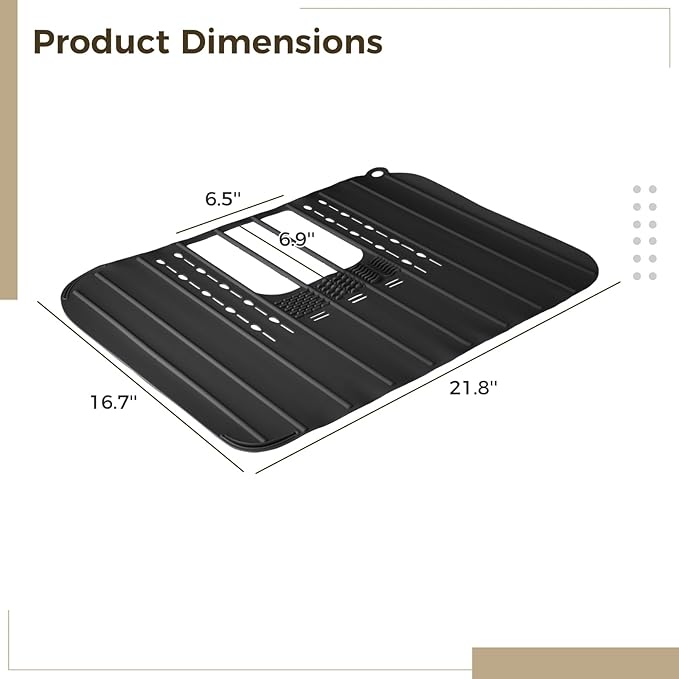 Foldable Silicone Vanity Sink Cover Mat, Makeup Organizer Tray For Bathroom Counter, Waterproof Heat-Resistant Sink Protector, Beauty Tool Workspace Pad