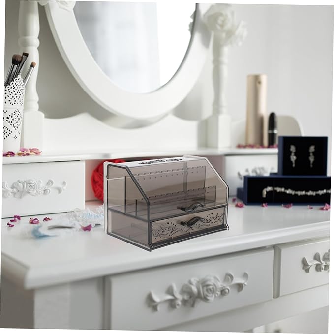 Multi-function Acrylic Jewelry Box Sturdy Drawer-type Cosmetics Organizer for Necklaces Earrings Bracelets and Accessories Lightweight and Portable Storage for Home and Travel