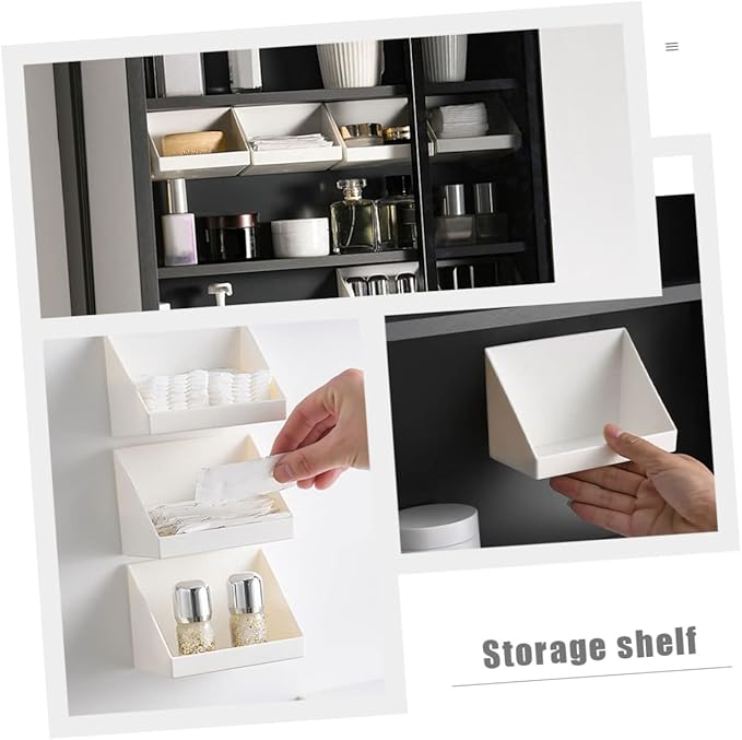 2sets Makeup Organizer Wall Storage Rack Bathroom Accessory Vanity Organizer