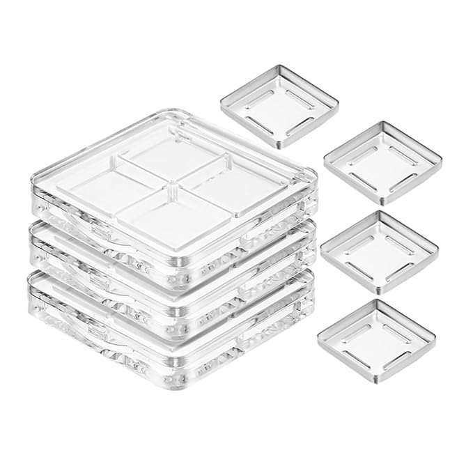 NOLITOY 4pcs Diy Eyeshadow Palette Compact Makeup Organizer for Women for Travel and Custom Eye Looks Case for Easy Selection