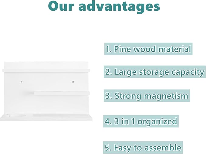 PHOENANCEE for Tonies Shelf Magnetic,for Toniebox Figures Storage Display Shelf 40-48 Character,Wall Floating Shelves Wooden,Compatible Charging Station for Children Kid's Room,Pine,3 Tier
