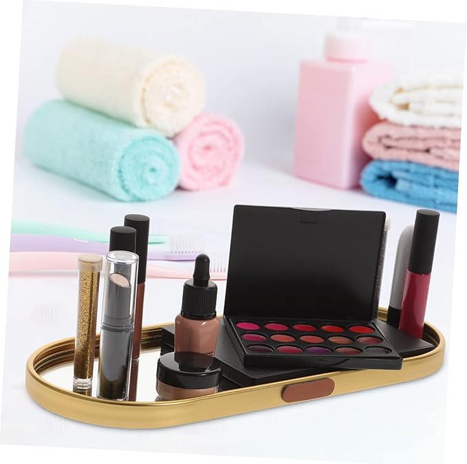 Hemobllo Mirror Tray Jewelry Dish Organizer Makeup Organizer for Vanity and Storage