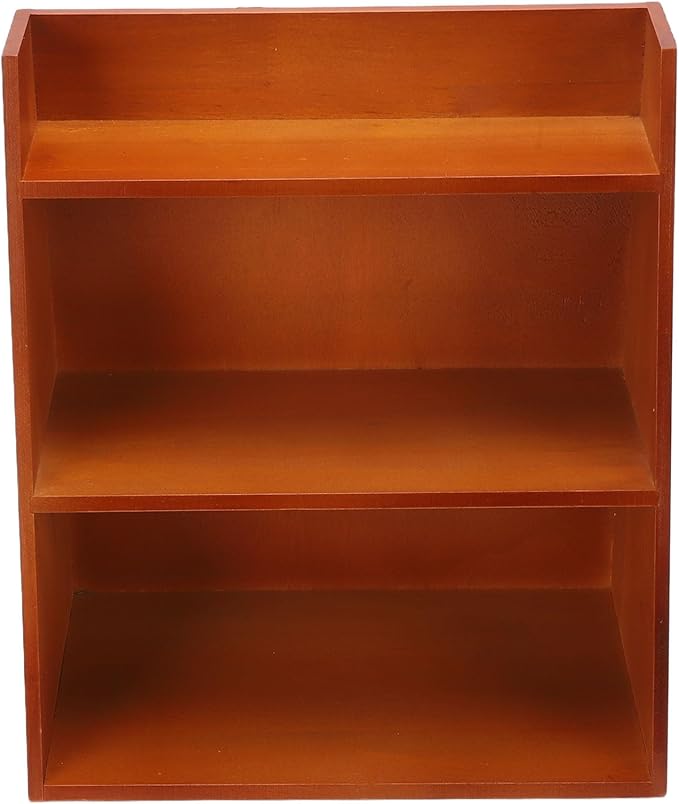 Dpofirs 3 Tier Vintage Wooden Display Shelf - Wall Mount or Countertop Organizer for Collectibles, Perfume, Makeup & Trinkets