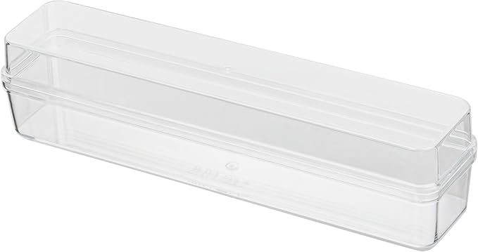 Hammont Rectangle Acrylic Box - Party Favor Gift Boxes - Clear Box with Rounded Edges for Gifts, Weddings, Treats, Candies & Accessories - Rectangle Home Storage Boxes | 7”x1.5”x1.5” (12 Pack)