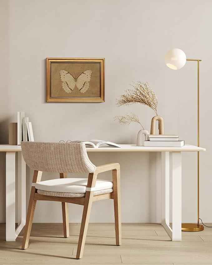 Bzstyleart Vintage Wall Art Decor for Living Room, Gold Framed Canvas Butterfly Wall Art, Vintage Butterfly Picture Prints, Gold Framed Artwork, 12 x 16 Inch