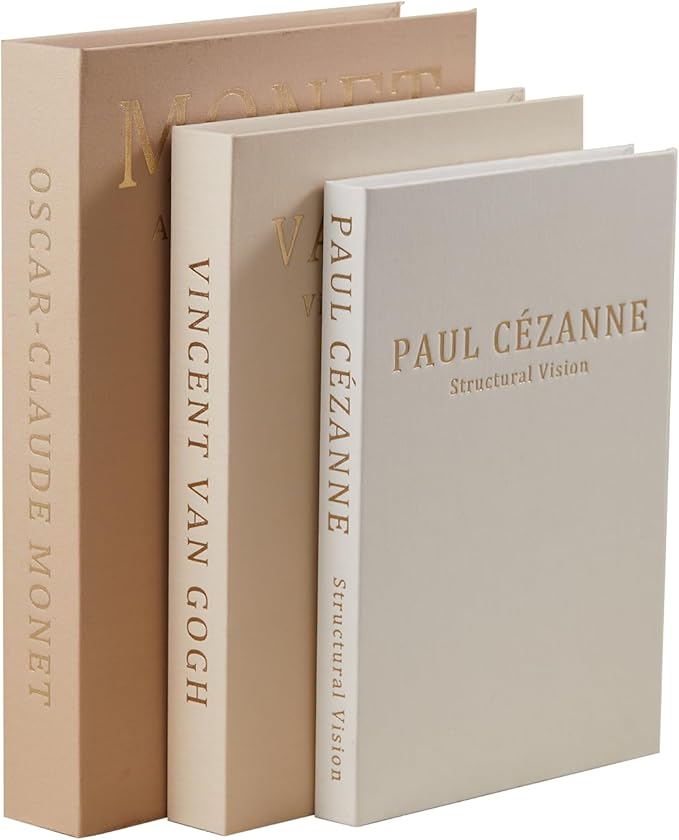 Aesthetic Decorative Books - Coffee Table Books Decor - Faux Decor Book Storage Box for Decoration - Set of 3 Linen Fake Book for Home Table Decor - Bedside Tables Decors - Home Room Bookshelf Decors