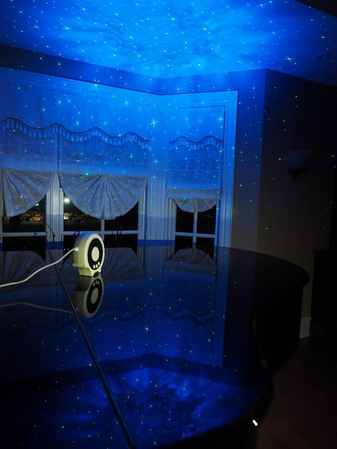 Starry Star Projector, Galaxy Night Light, Star Light Projector for Bedroom Decoration, Party Ambiance Enhance with Unique Cross Star and Cloud