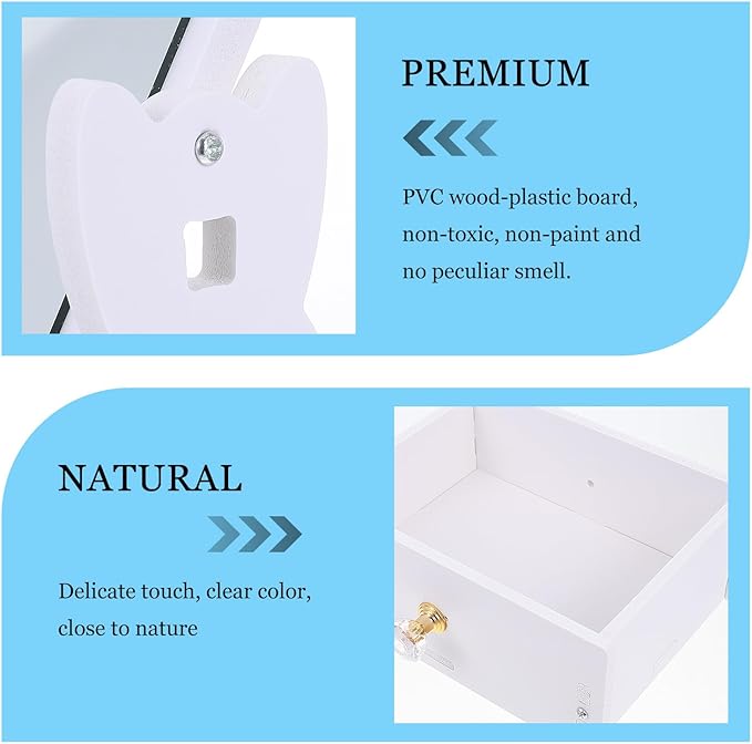 Wakauto Desktop PVC Makeup Mirror with Storage Box, Portable Vanity Mirror with Double Drawers, Cosmetic Organizer for Home Use and Bedroom Dresser