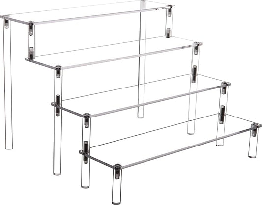 Acrylic Stands for Display,4 Tier Clear Cupcakes Perfumes Figurines Display Stand Risers Shelf for Decoration and Organizer