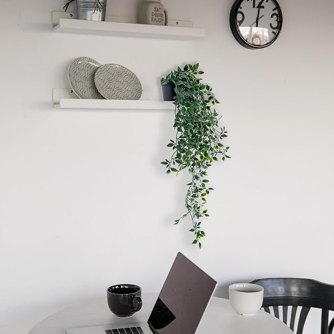 Freyalife 2pcs Fake Hanging Plants for Room Decor,Artificial Potted Plants Eucalyptus for Aesthetic Vintage Boho Home Office Living Bedroom Wall Patio Bathroom Bookshelf Christmas Indoor Outdoor Decor