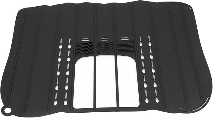 21x16in Silicone Makeup Organizer Mat with Hanging Loop, Bathroom Sink Cover for Counter Space, Heat Foldable Sink Cover for RV Travel Must Haves Accessories