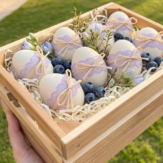 VICTORY RELAX Nesting Wood Storage Crates (Set of 3) - Light Natural Acacia Wood Stackable Wooden Boxes for Storage & Organization - Decorative Wooden Basket Set for Fruits, Shelving & Home Decor