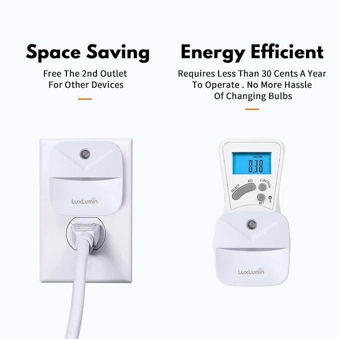 LuxLumin LED Night Lights Plug into Wall with Dusk-to-Dawn Sensor, Automatically Turn on and Off,Night Light for Kids,Bedroom,Bathroom,Stairs, White, 6 Packs