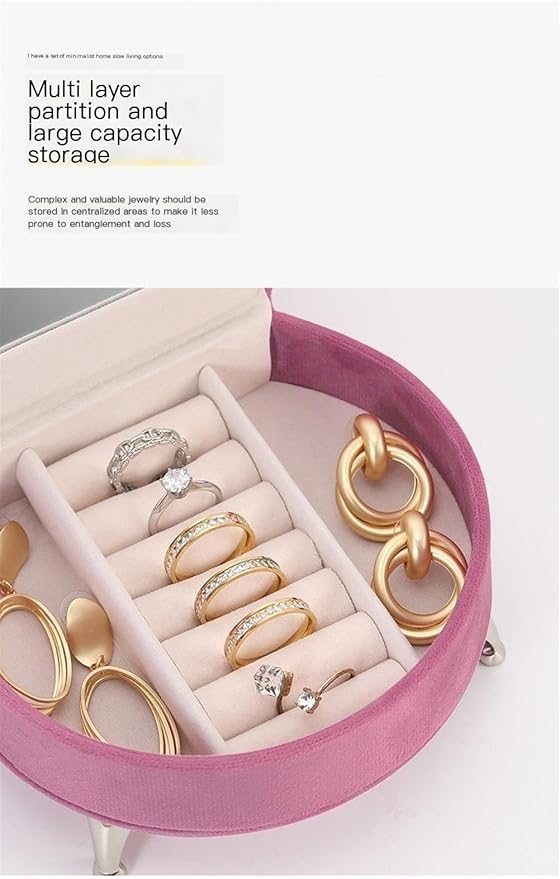 Makeup Organizer Miniature Furniture Shaped Gray Jewelry Organizer Earrings Necklace Ring Organizer Jewelry Makeup Mirror Ring Organizer Storage Box (Color : Pink, Size : C)