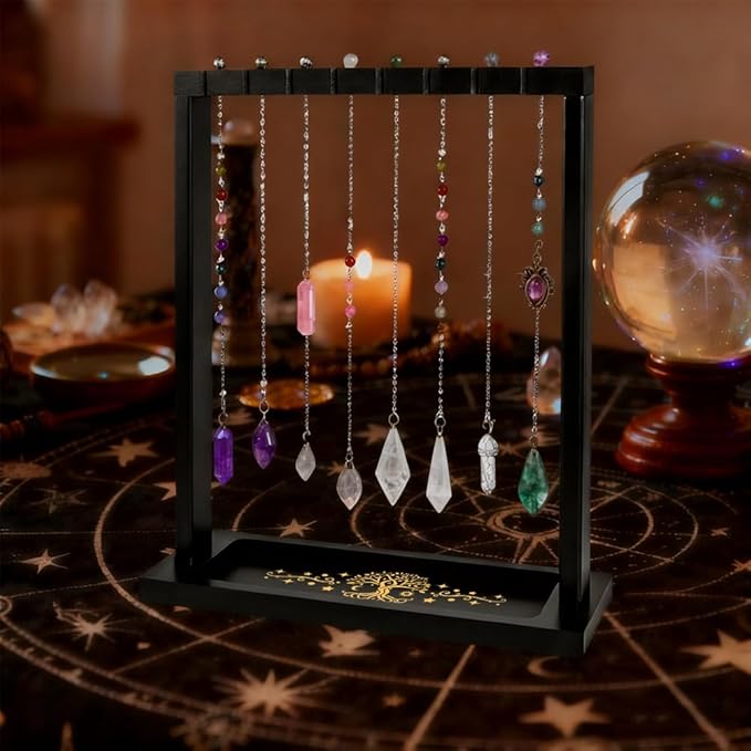 Tree of Life Display Stand, Wooden Crystal & Jewelry Holder Organiser for Necklaces, Keyrings, Stones, for Home Decor, Market Stall and Craft Fair Showcase