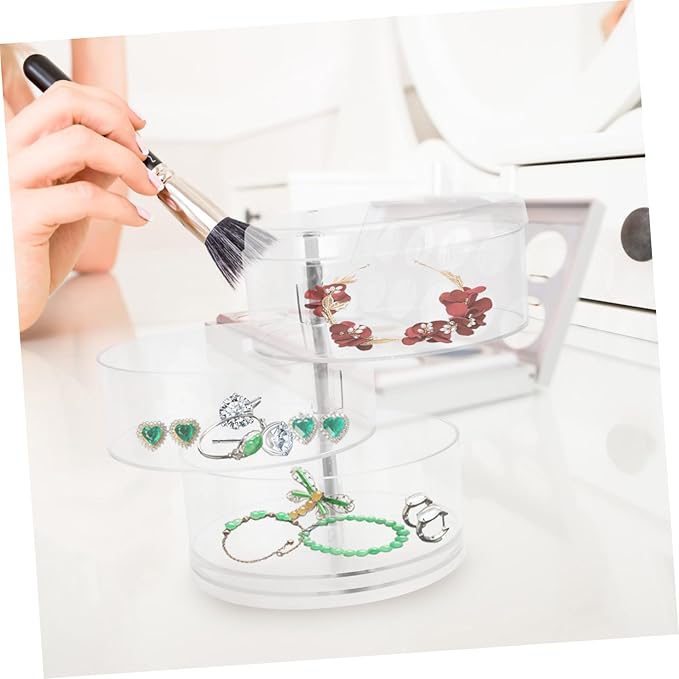Jewelry Organizing Box Rotating Jewelry Storage Rack Desktop Makeup Organizer Storage Boxes