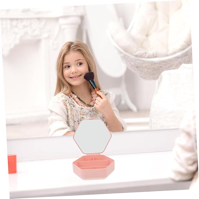 Unomor Jewelry Box with Mirror for Women Stylish Storage Case for Earrings Necklaces and Accessories Portable Organizer for Travel and Home Use
