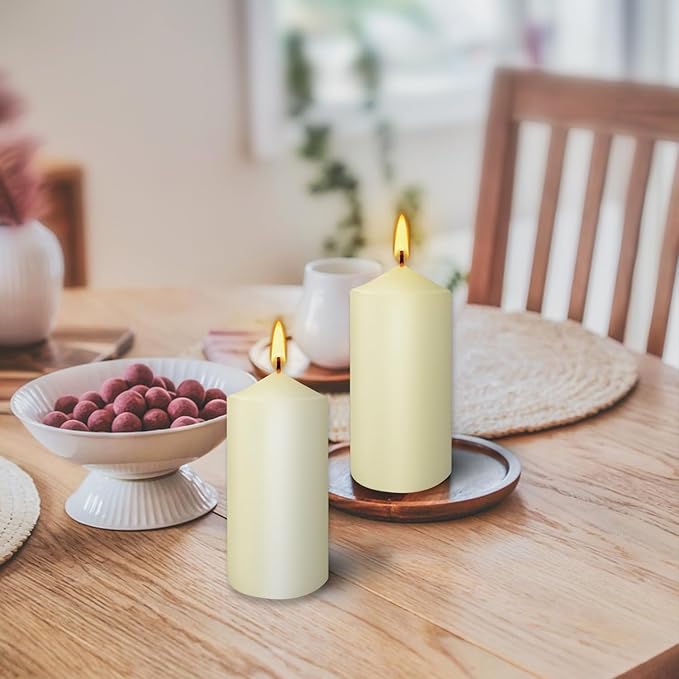 YOROXRG 2"x4" High Ivory Pillar Candles, Set of 20 Unscented. Bulk Buy. Ideal for Halloween, Wedding, Emergency Lanterns, Household, Wedding and Home Décor Candlesticks